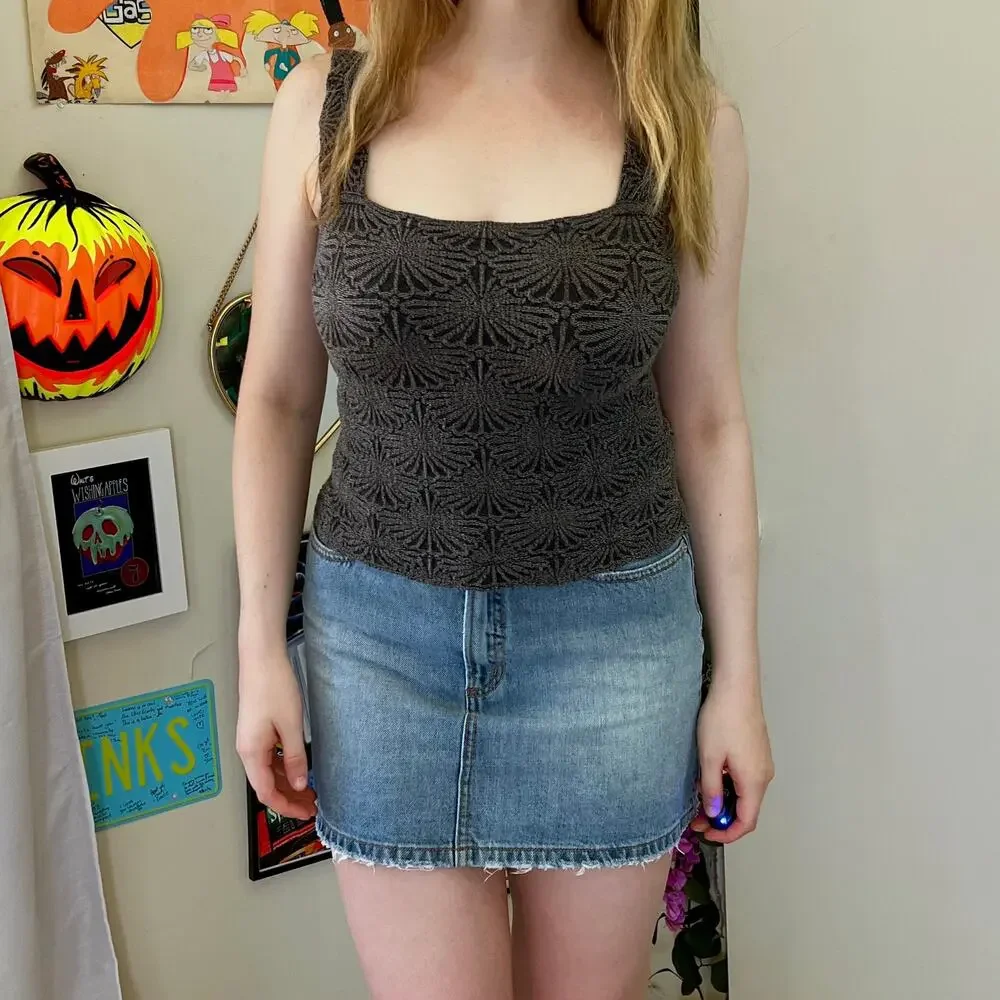 Intimately Free People Grey Tank Top Love Letter Cami Size M/L